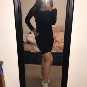 FOREVER 21 off the shoulder black bodycon